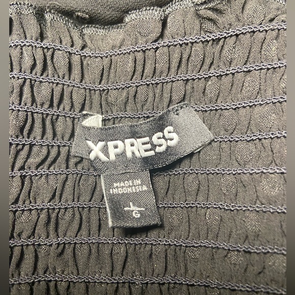 Coquette Sweetheart Dotted Mesh Ruffle Black Express Top - Picture 4 of 4